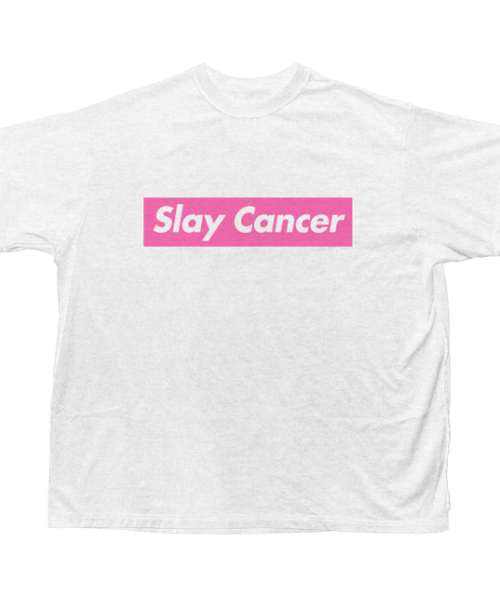SLAYCANCER-TEE-005-WHITE Medium