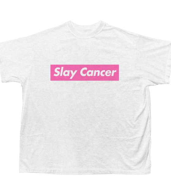SLAYCANCER-TEE-005-WHITE Medium